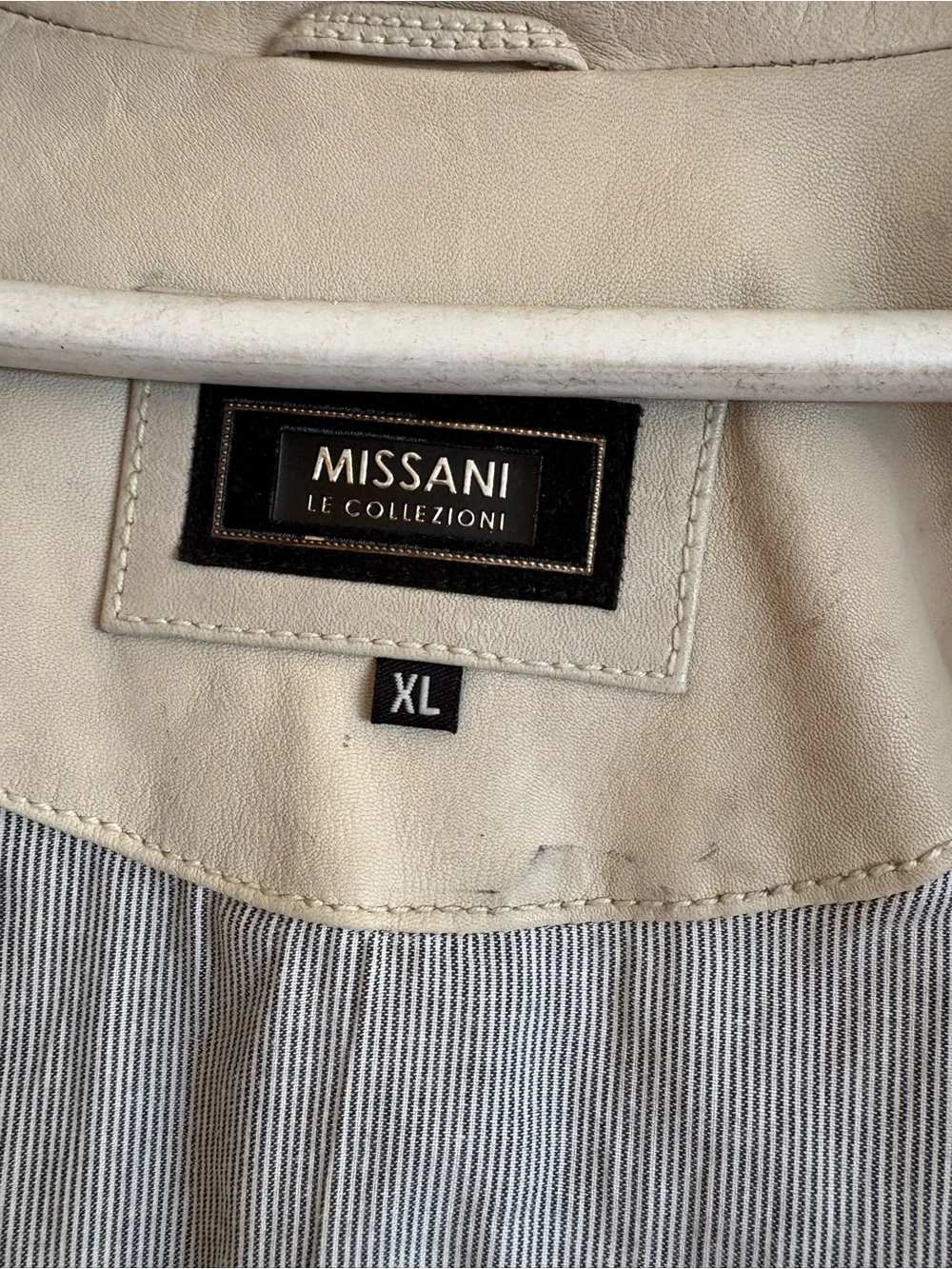 Missoni 90s Cream Leather Jacket
